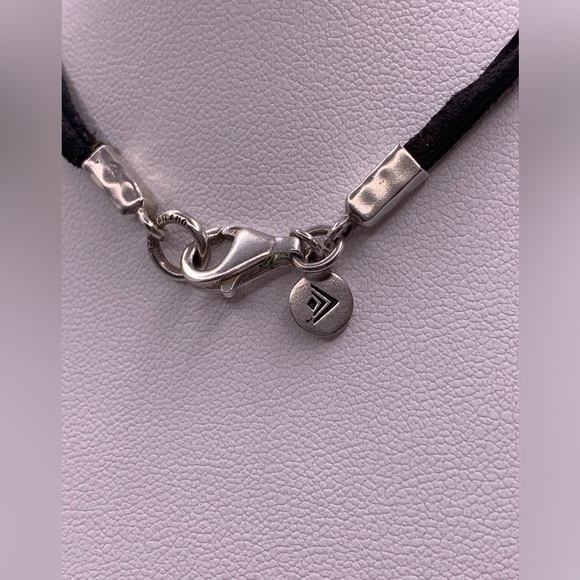 Silpada Vintage Sterling EVERLASTING CZ Suede Cord Multi-Strand Necklace - Picture 7 of 12